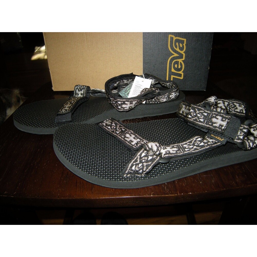 Brand New Mens Old Lizard Black Teva Original Sandals, Size 13 M